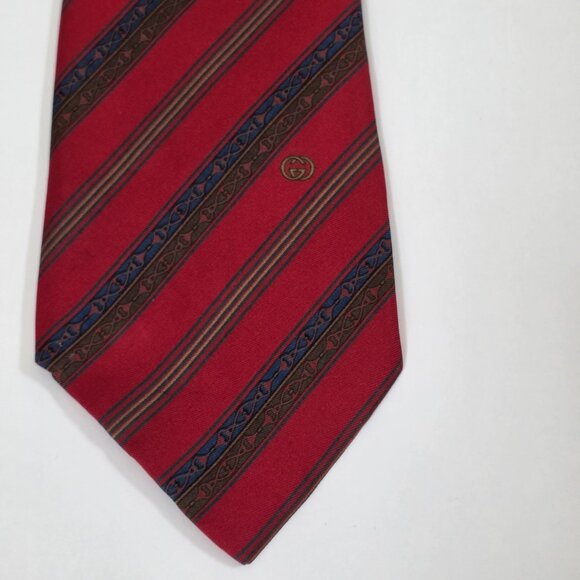 Gucci Silk Tie Multicolor Logo Floral Print Party Italy Designer W 3.75 L 57.25" - Picture 9 of 16